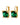 ANA SG EMERALD GREEN Ohrring Gold