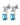 TETI SS AQUA / CRYSTAL Ohrringe Silber