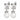 WALI SS CRYSTAL / WHITE PEARL Ohrringe Silber