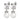 WALI SS CRYSTAL / WHITE PEARL Ohrringe Silber