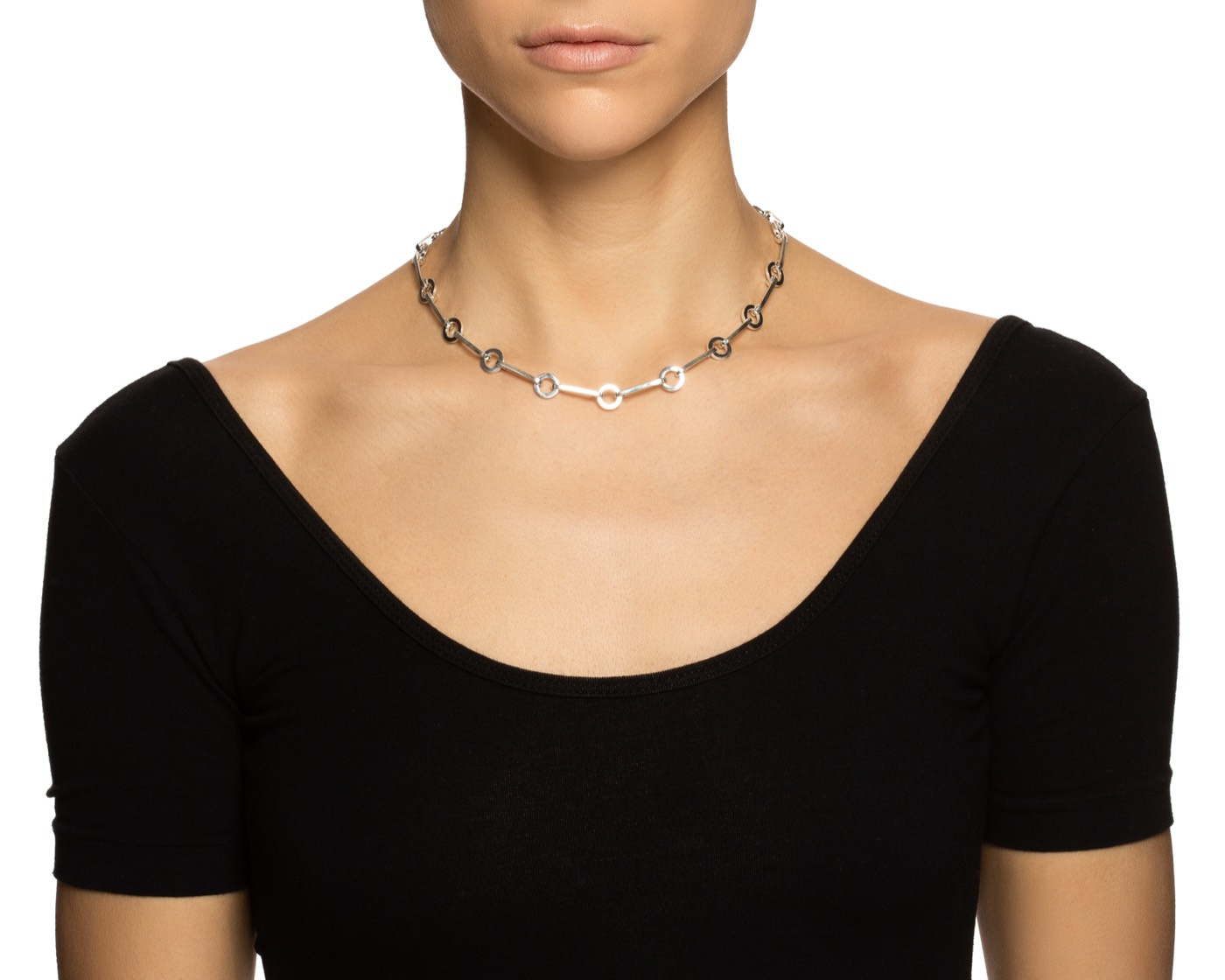 Ring Chain Halsketten Silber