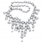 Crystal Rain Collier - Clear Halsketten Silber