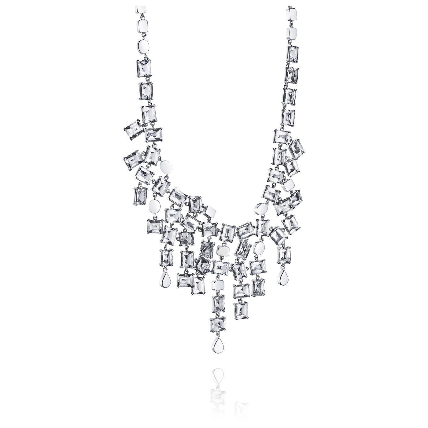 Crystal Rain Collier - Clear Halsketten Silber