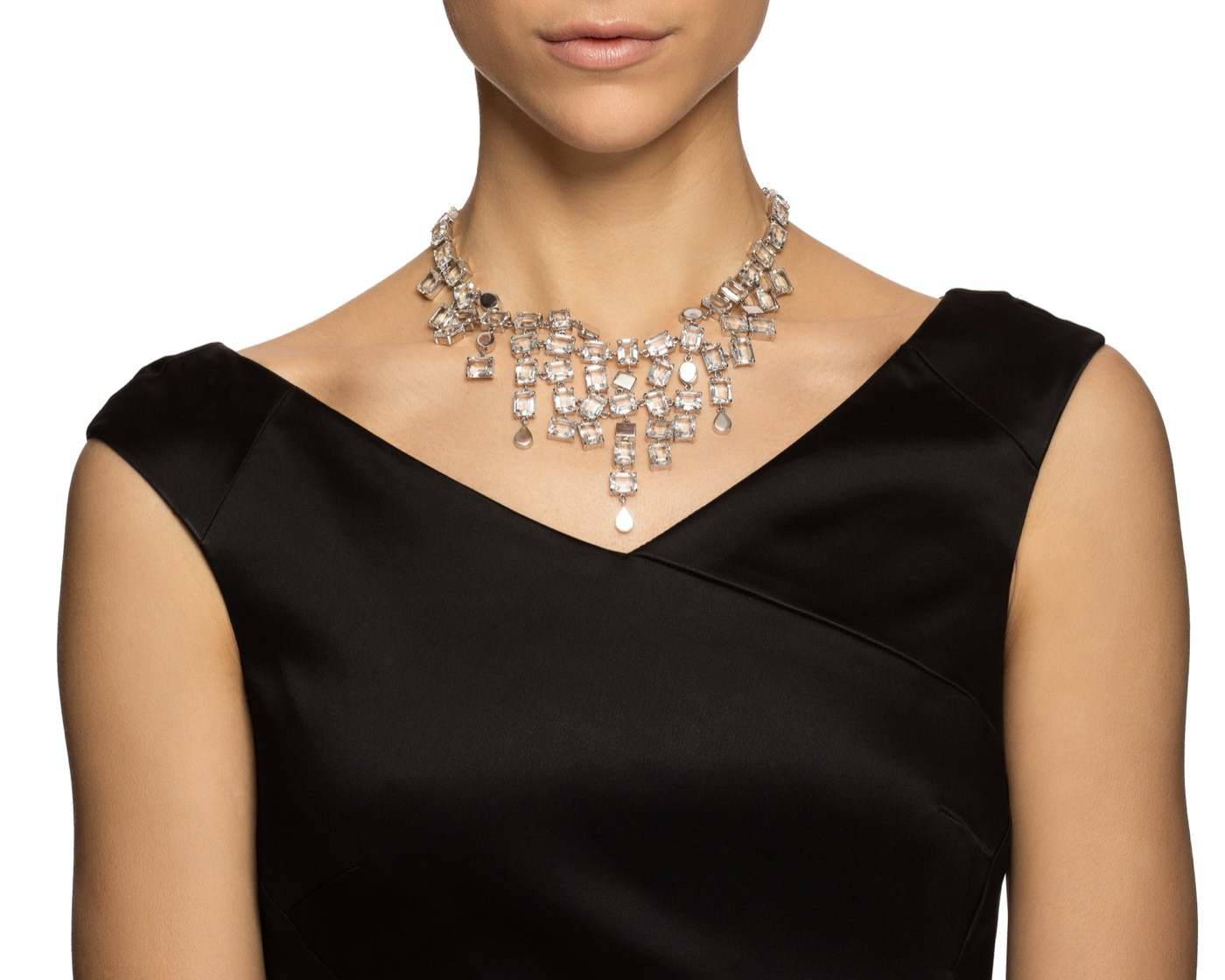 Crystal Rain Collier - Clear Halsketten Silber