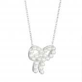 Mini Pearls Bow Halsketten Silber 42-45 cm