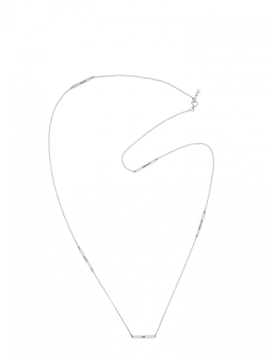 Power Plates Long Halsketten Silber 80 cm