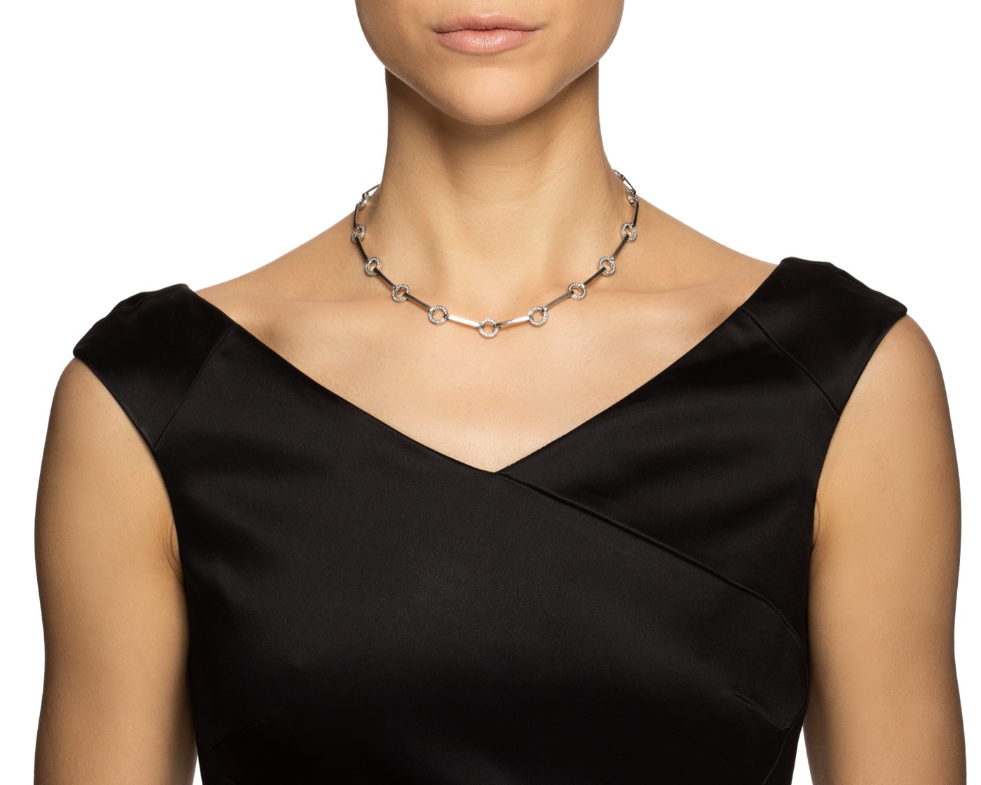 Ring Chain & Stars Halsketten Weißgold