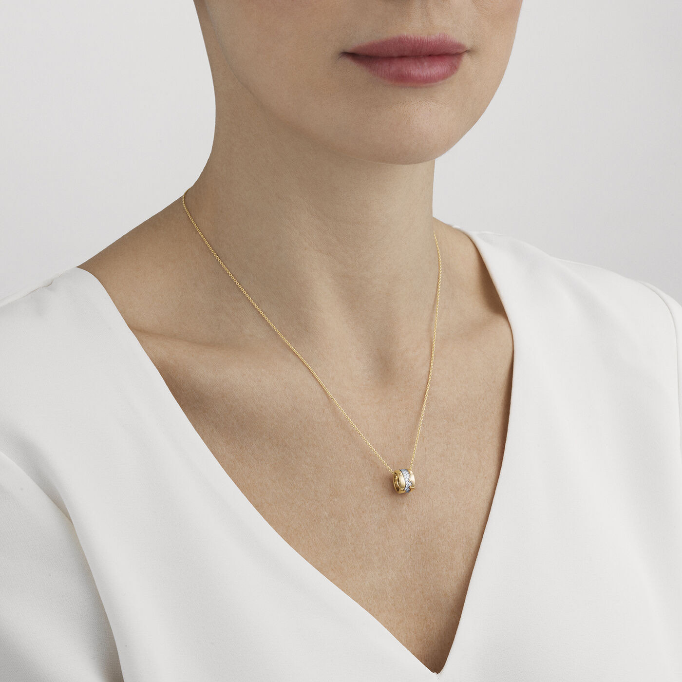 FUSION Hängeschmuck Gold Weißgold RoséGold CENTRE PAVÉ 0.19 ct