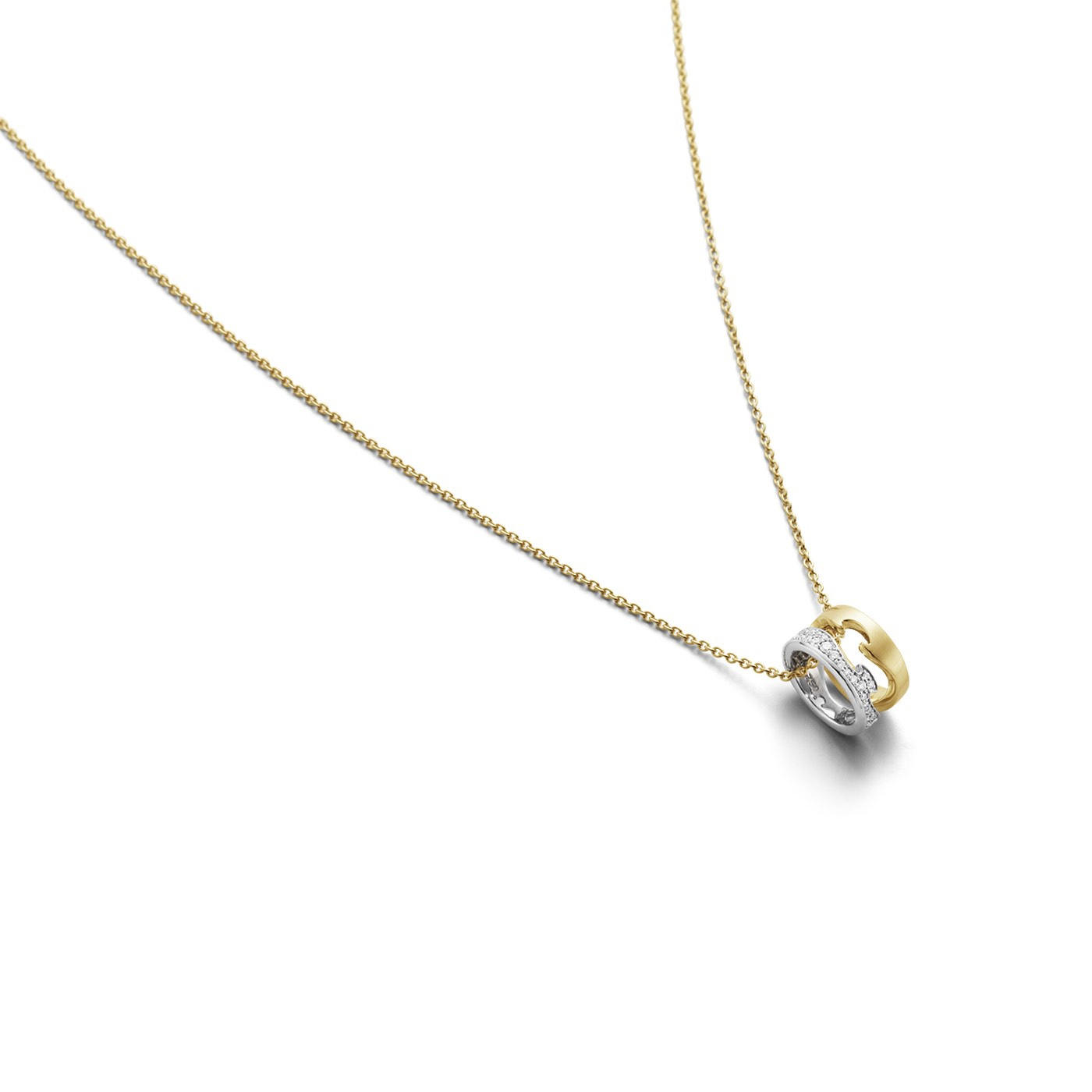 FUSION OPEN Hängeschmuck Gold Weißgold PAVÉ 0.22 CT