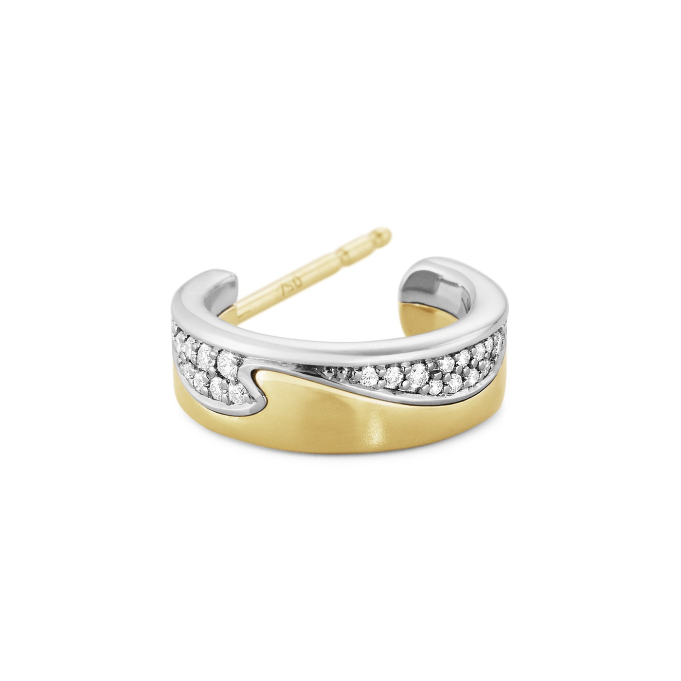 FUSION SMALL Ohrring Gold Weißgold PAVÉ 0.18 CT