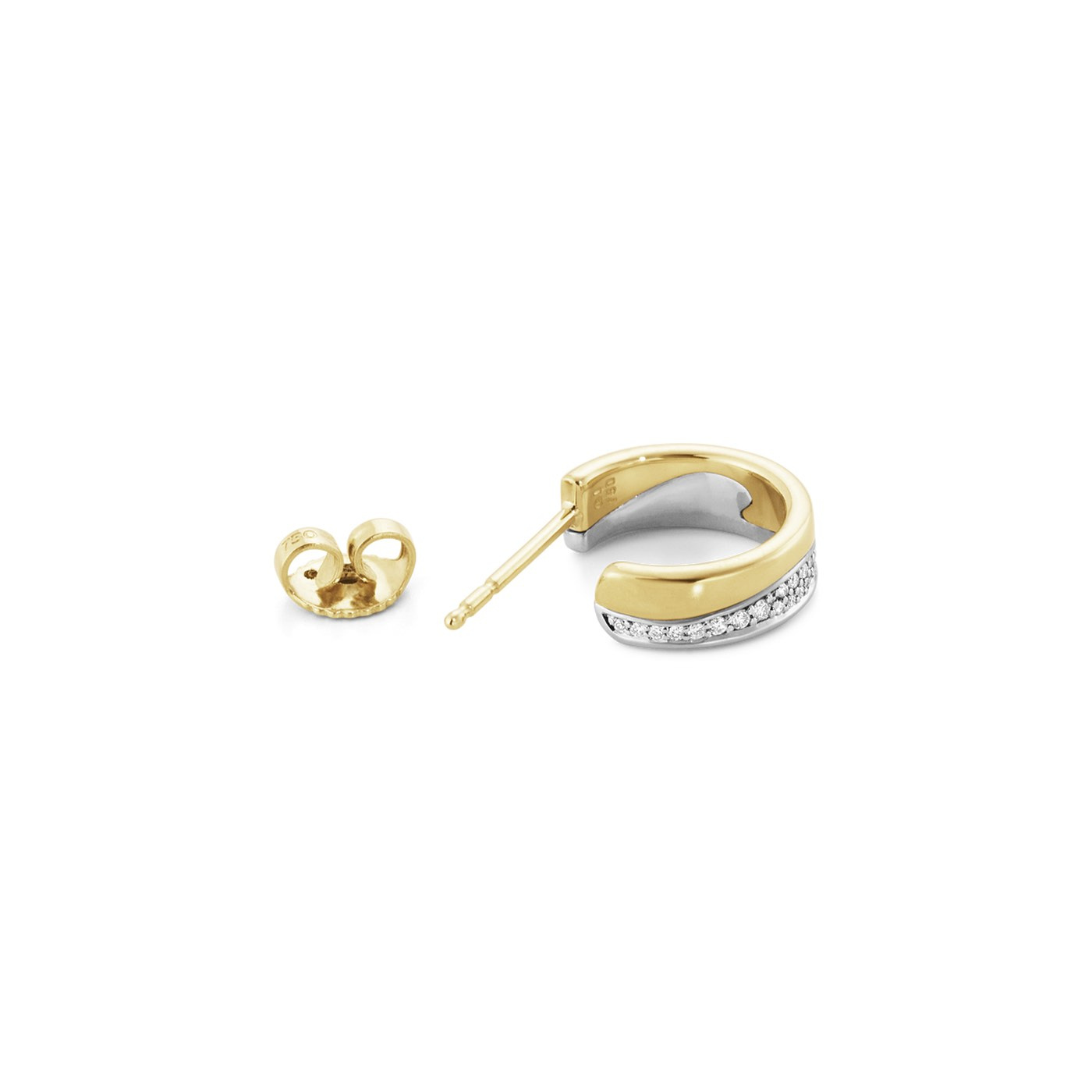 FUSION SMALL Ohrring Gold Weißgold PAVÉ 0.18 CT