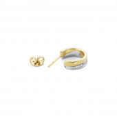 FUSION SMALL Ohrring Gold Weißgold PAVÉ 0.18 CT