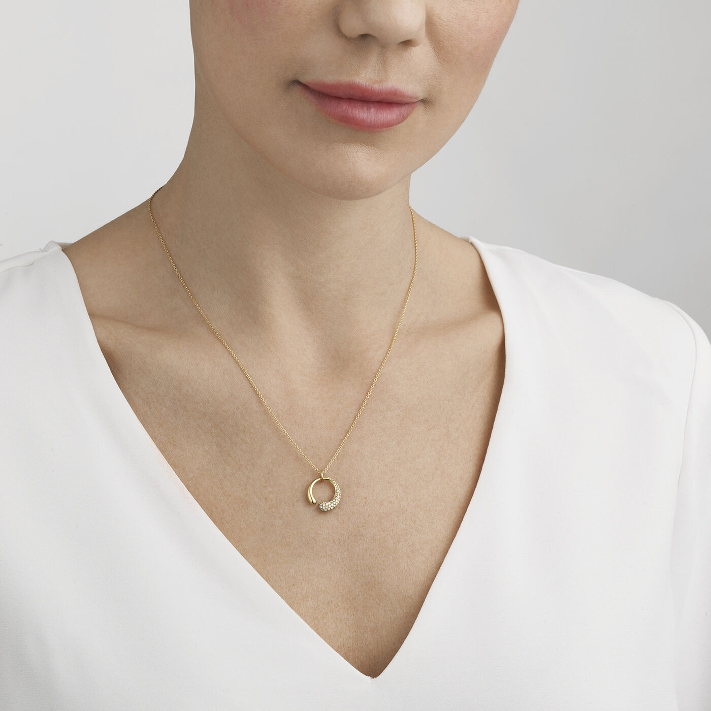 MERCY SMALL Hängeschmuck Gold Diamant PAVE 0.33 CT