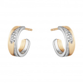 FUSION SMALL Ohrring RoséGold Weißgold PAVÉ 0.18 CT