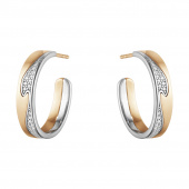 FUSION LARGE Ohrring Roségold Weißgold PAVÉ 0.21 ct