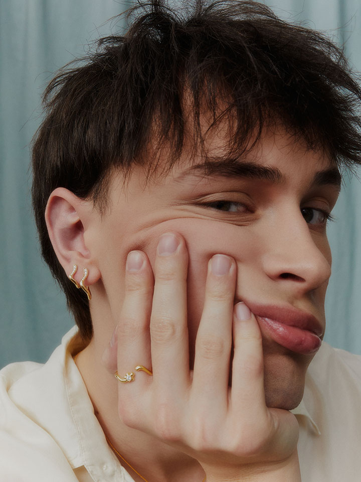 Yasmin 8 Huggie Goldplated Silver (RIGHT)