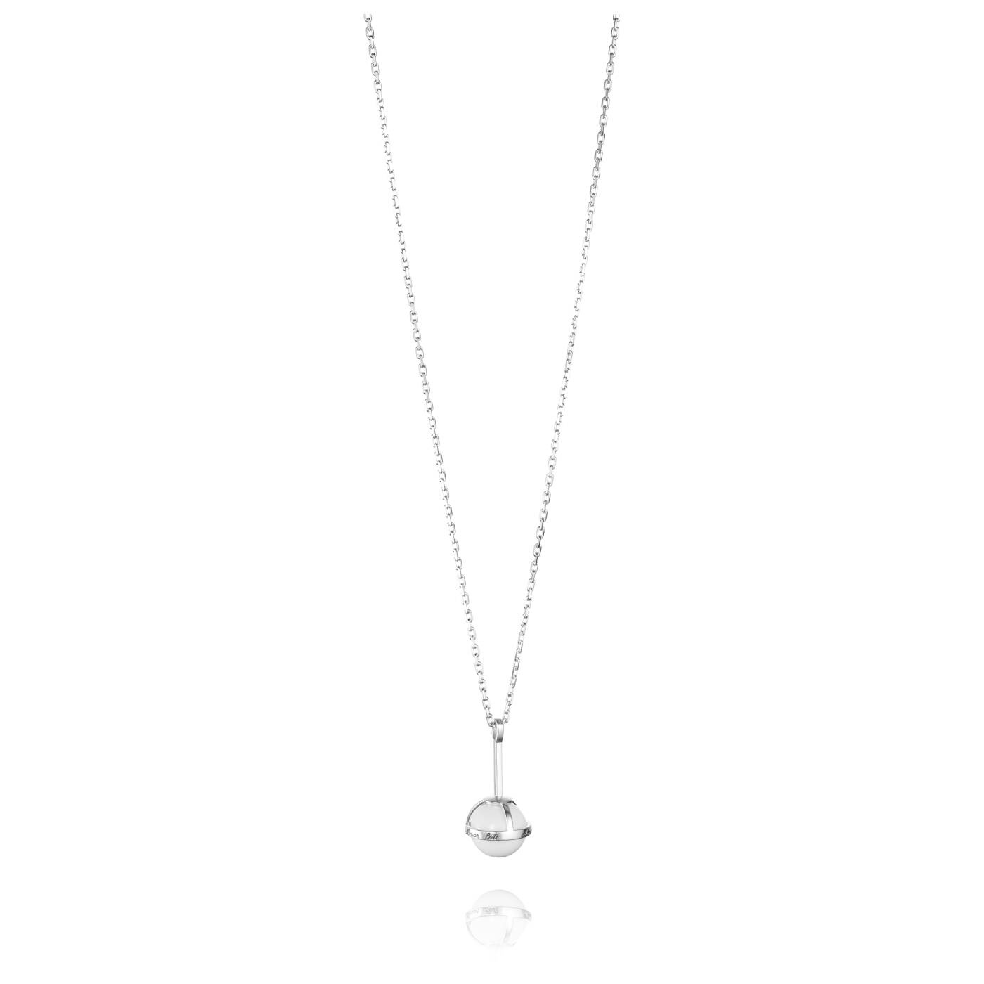 Amor Fati Globe - White Agate Hängeschmuck Silber