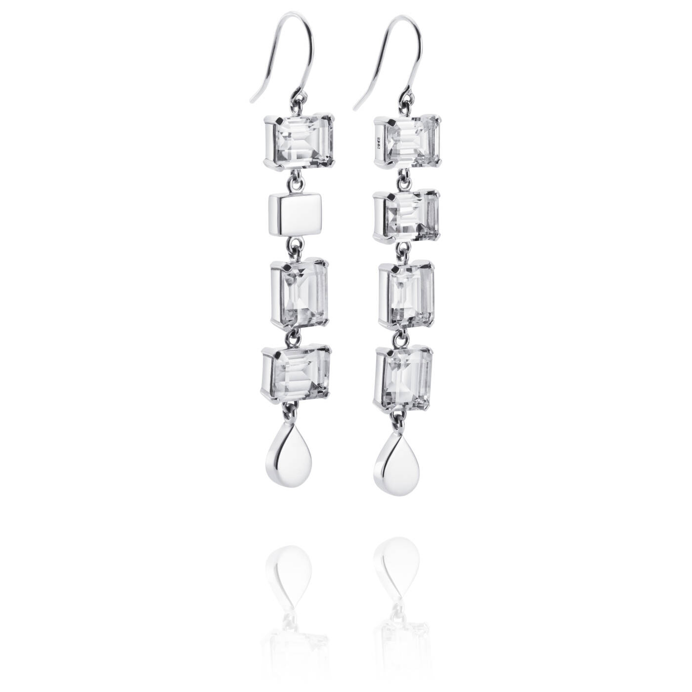 Crystal Fall - Clear Ohrring Silber