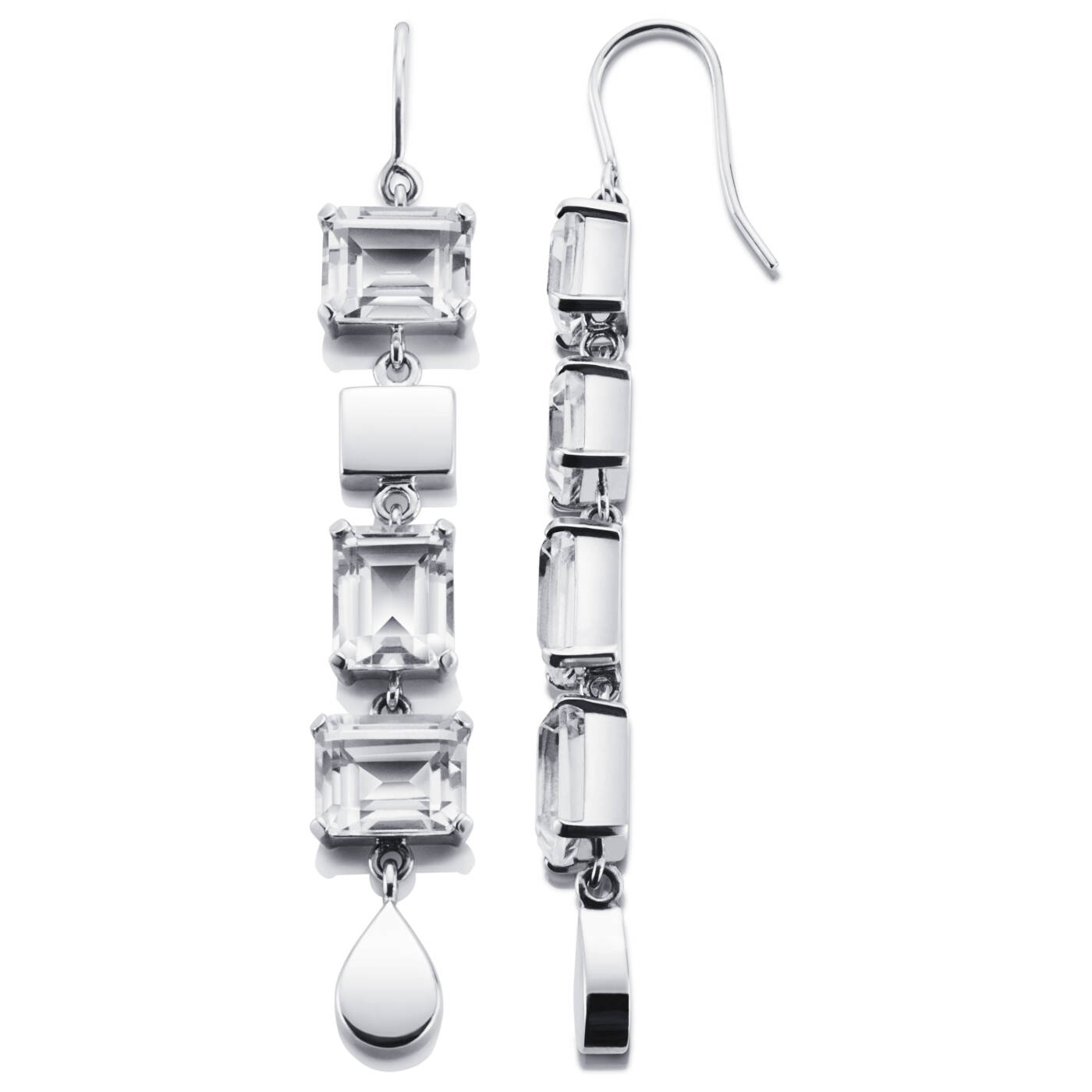 Crystal Fall - Clear Ohrring Silber