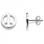 Mini Peace Ohrring Silber