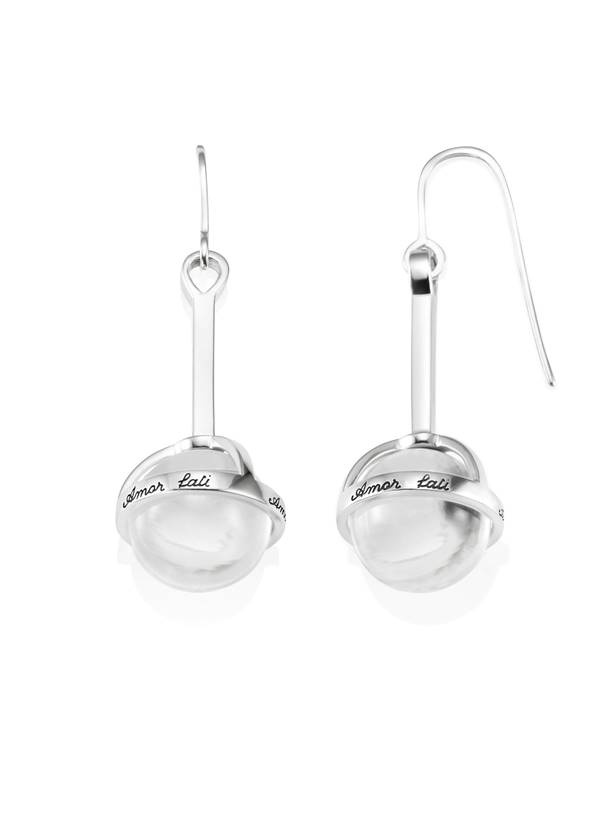 Amor Fati Globe - Crystal Quart Ohrring Silber