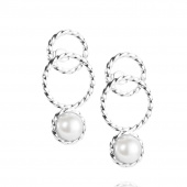 Twisted Orbit - Pearl Ohrring Silber