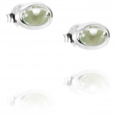 Love Bead Silber - Green Quartz Ohrring Silber