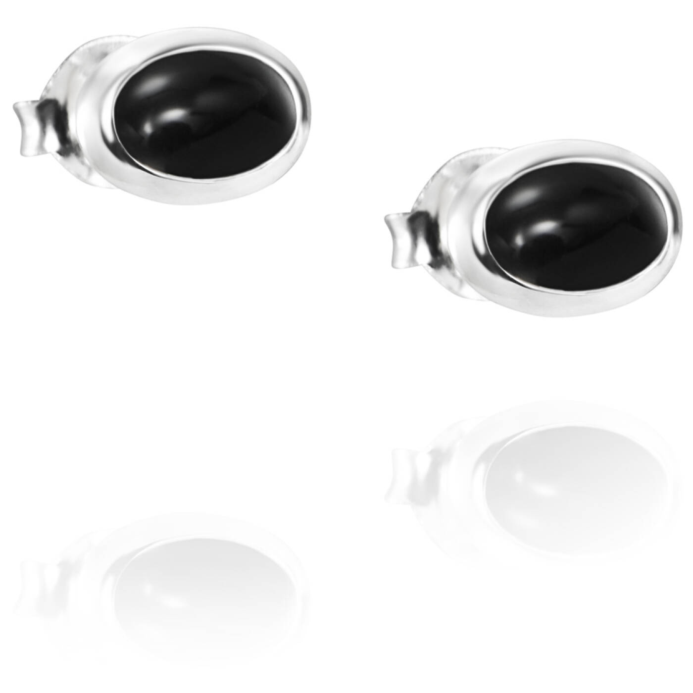 Love Bead Silber - Onyx Ohrring Silber