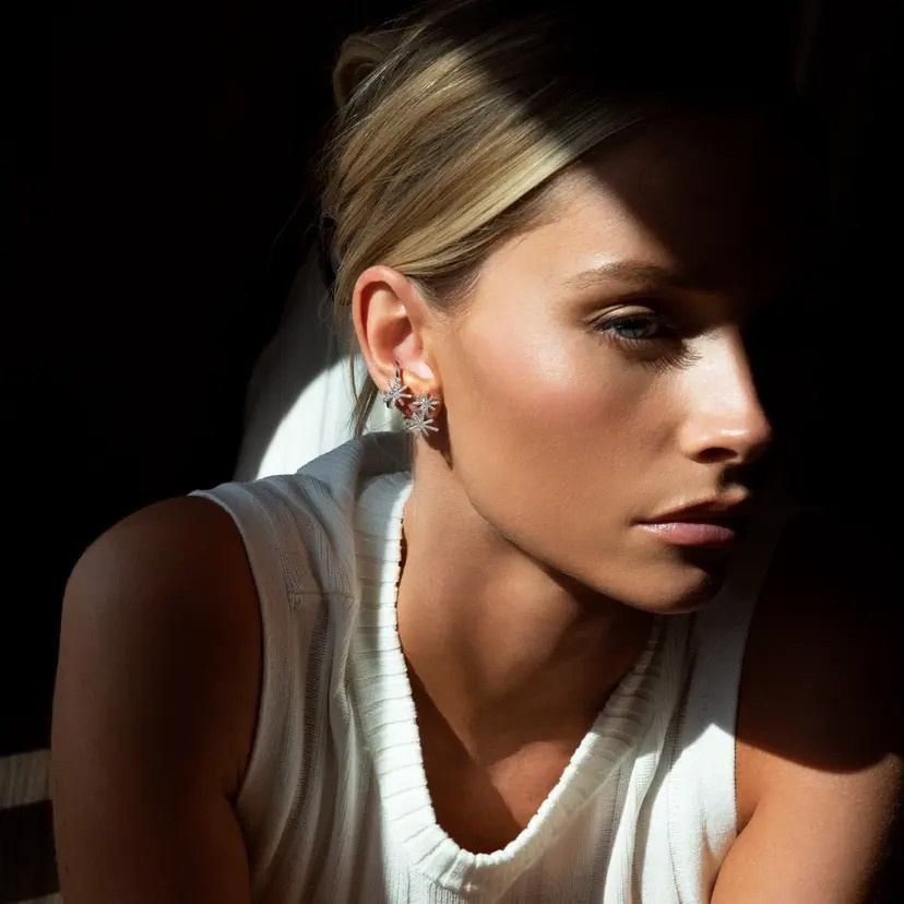 Beam & Stars Two Ohrring Silber