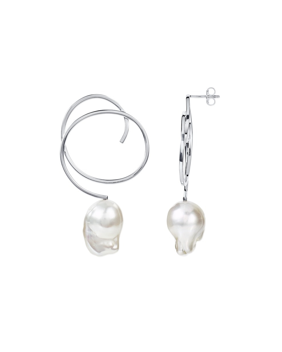 Curly Pearly Ohrring Silber