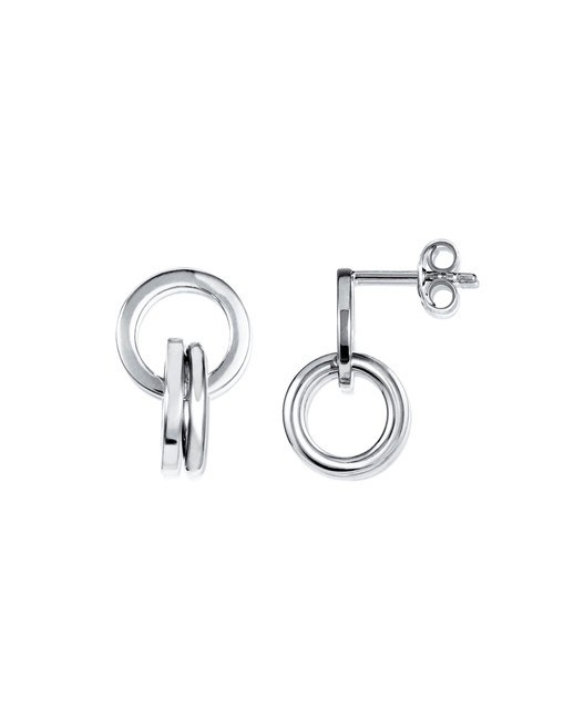 Messy rings ear Earrings Silver