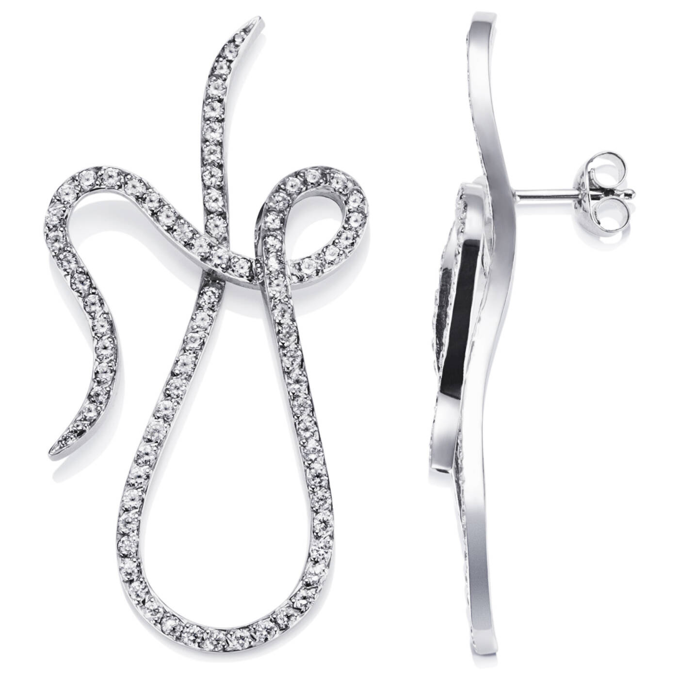 Shape Of A Dream & Stars Ohrring Weißgold