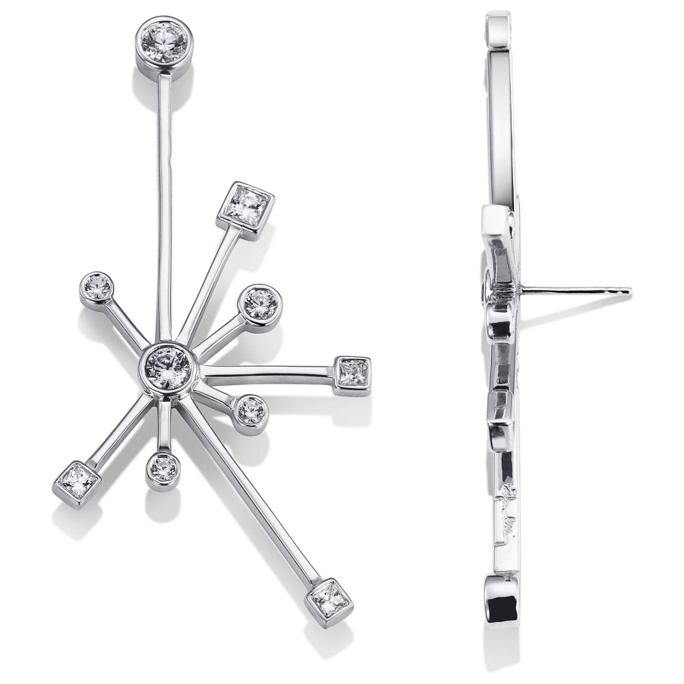 Kaboom & Stars Ohrring Weißgold