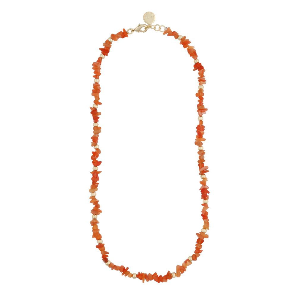 Capri stone neck gold orange 42 cm