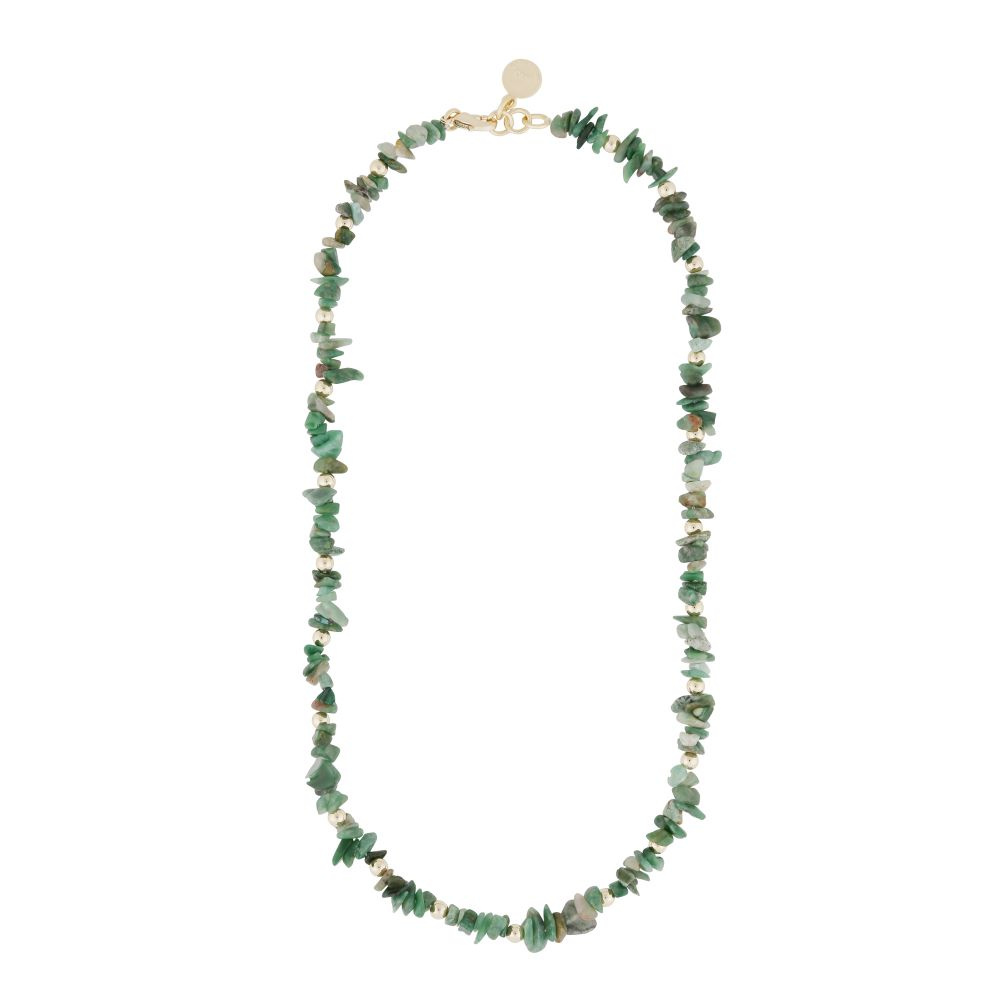 Capri stone neck gold green 42 cm