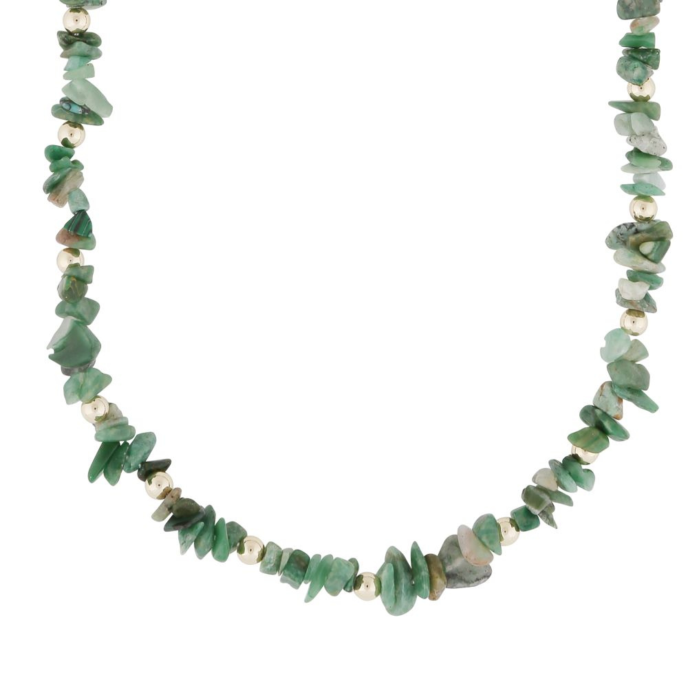 Capri stone neck gold green 42 cm