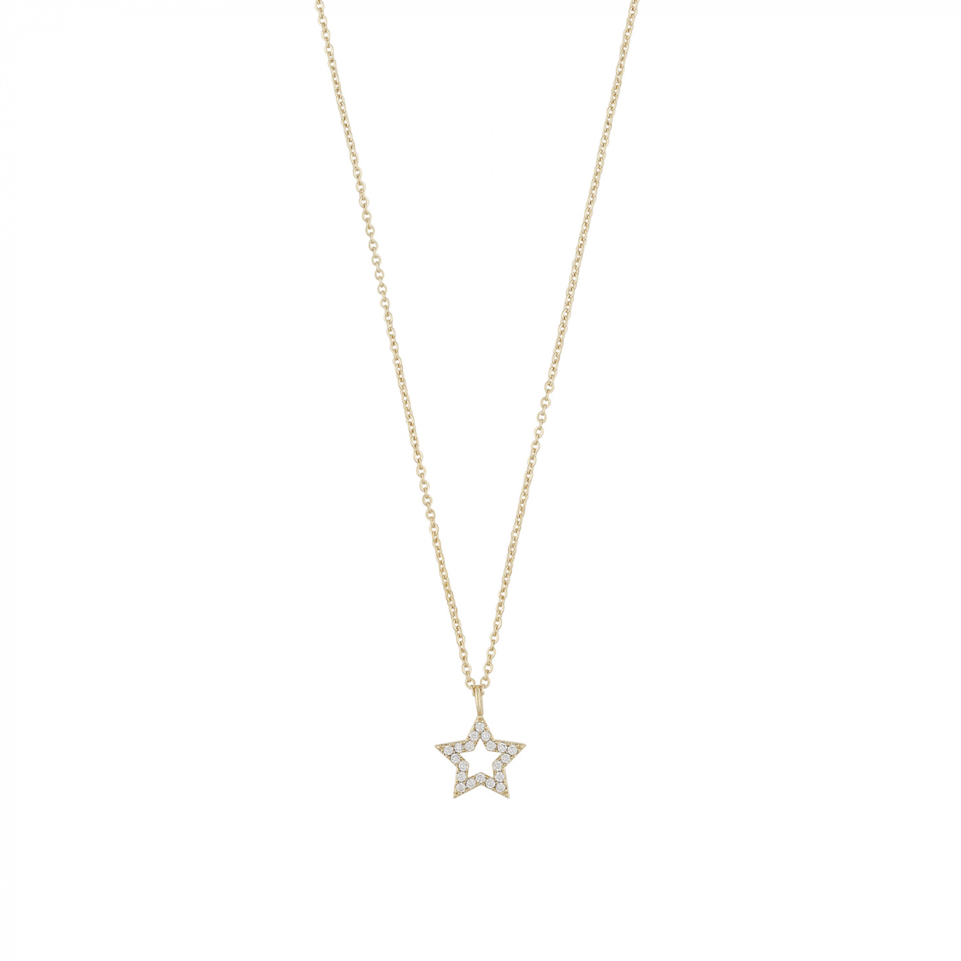 Wish pendant neck 42 Gold/clear-42cm