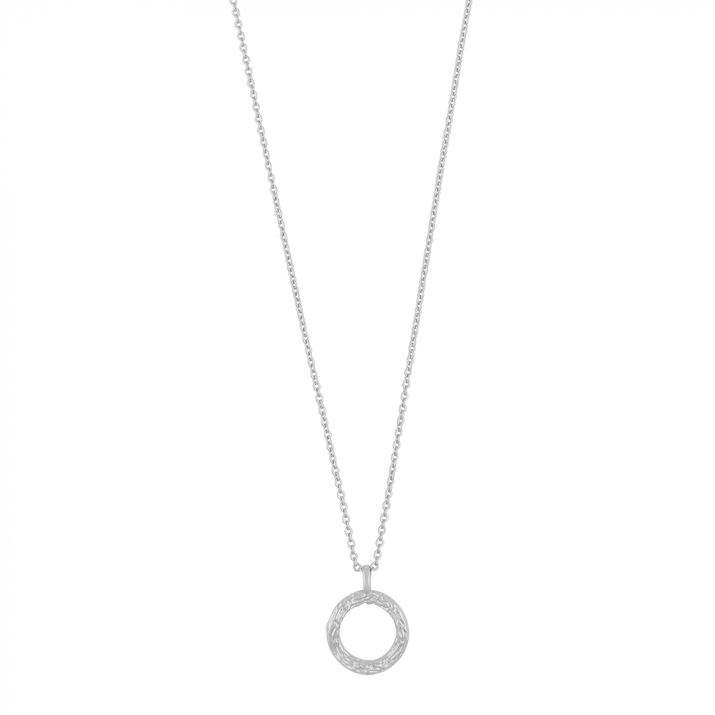 Oz round pendant neck 45 plain Silber-45 cm