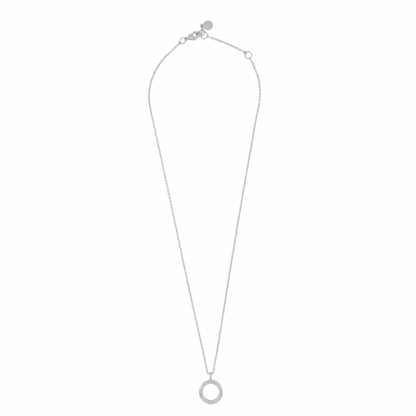 Oz round pendant neck 45 plain Silber-45 cm