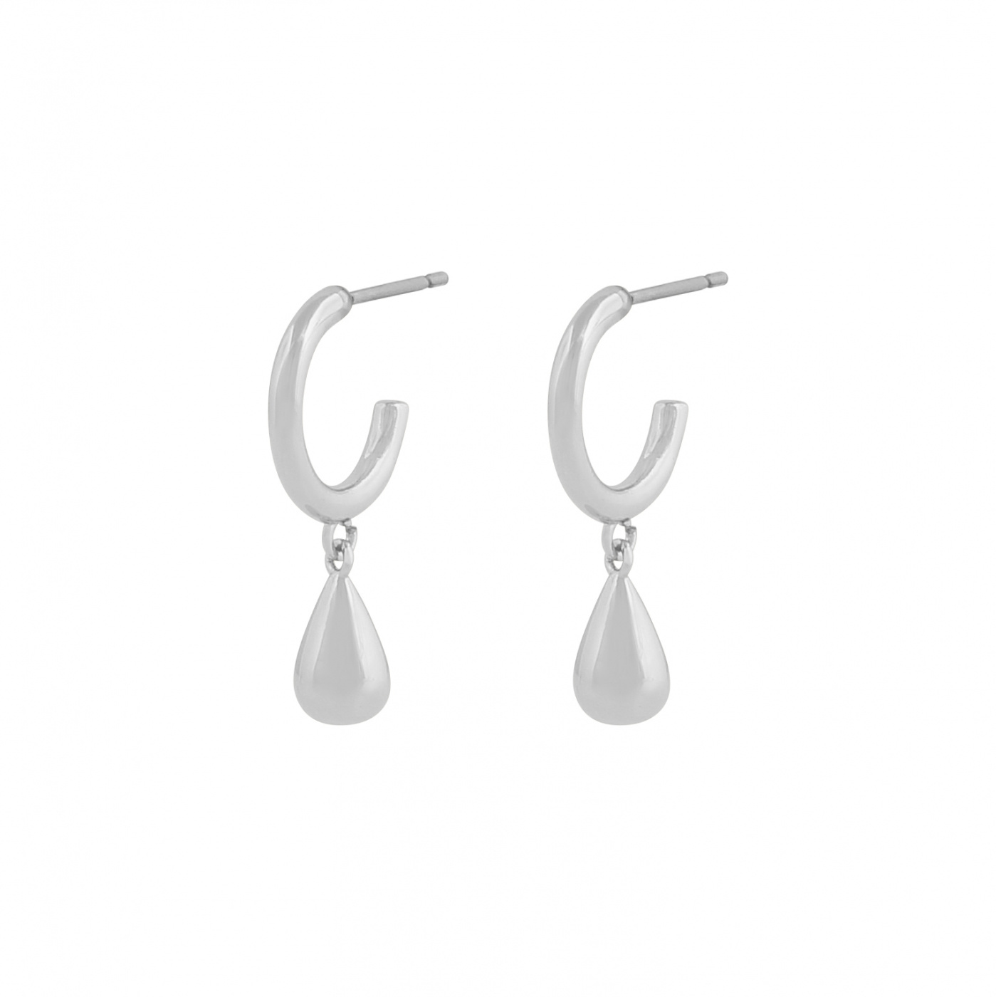 Gina oval pendant ear Silber