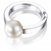 60's Pearl Ring Silber
