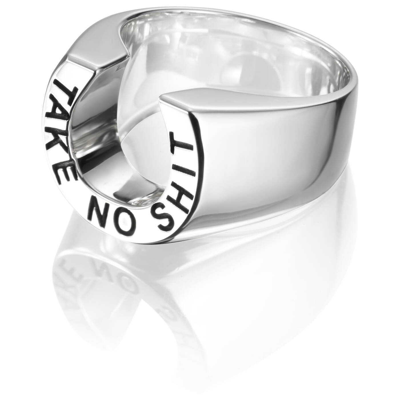 Take No Shit Ring Silber