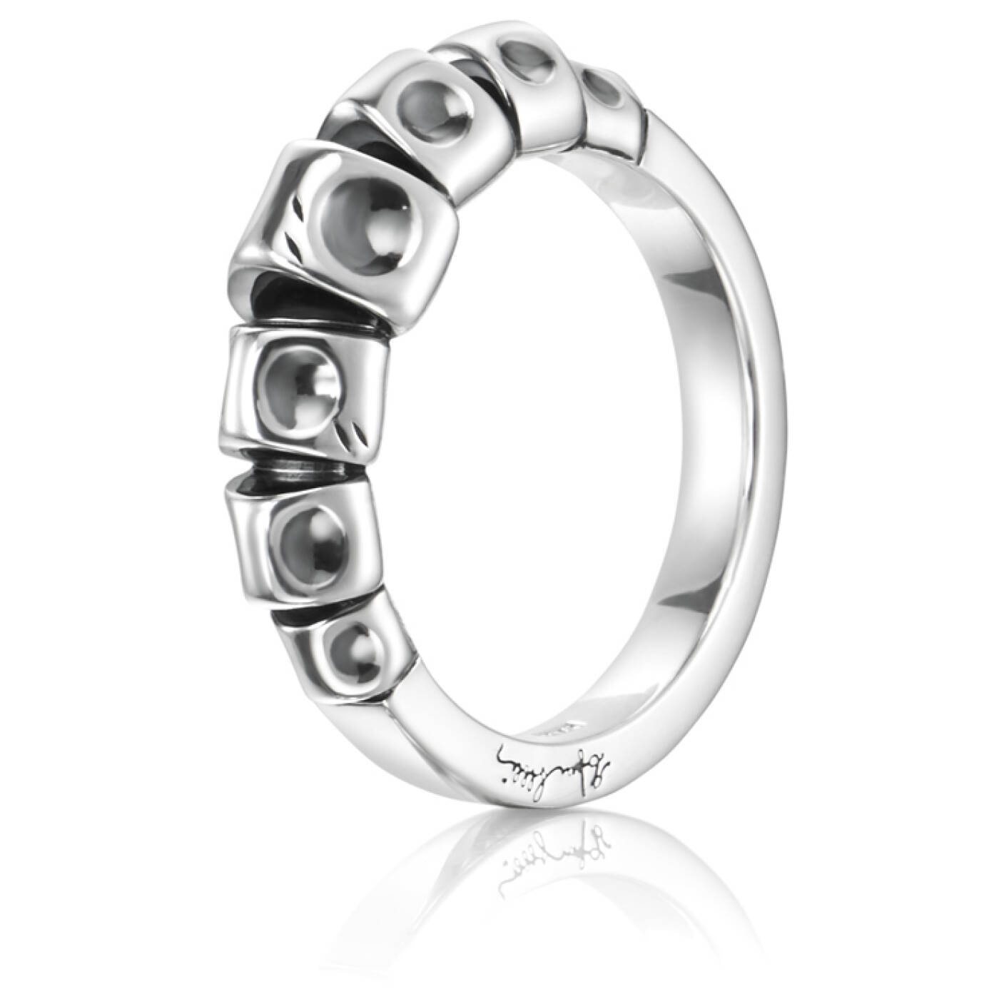 Slim Spine Ring Silber