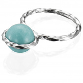 Twisted Orbit - Amazonite Ring Silber