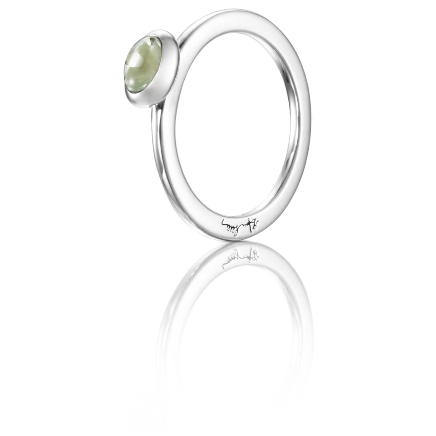 Love Bead Silber - Green Quartz Ring Silber