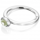 Love Bead Silber - Green Quartz Ring Silber