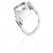 Shiny Memory - Crystal Quartz Ring Silber