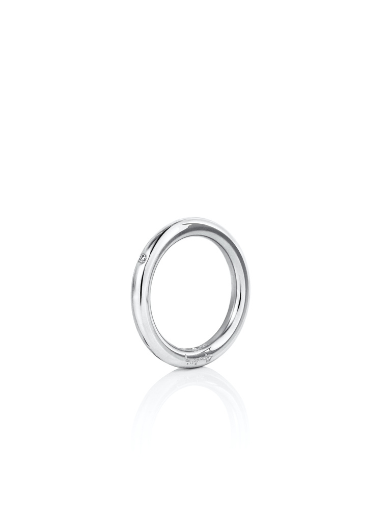 One Love & Stars Thin Ring Silber