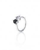 The Storm & I Ring Silber Crystal Quartz/Onyx  The Storm & I Ring Silber Crystal Quartz/Onyx