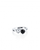 The Storm & I Ring Silber Crystal Quartz/Onyx  The Storm & I Ring Silber Crystal Quartz/Onyx
